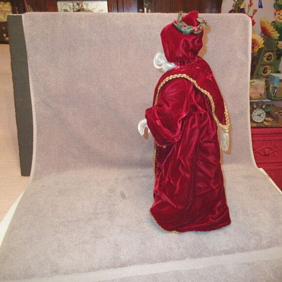 1992 Vtg Lenox Santa Doll Father Christmas Porcelain Velvet Accessories 18" Box - Picture 8 of 12